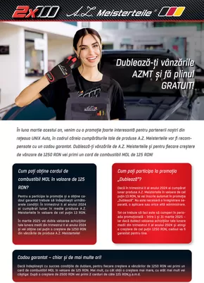 Catalog Unix Auto Craiova | Promoția de dublare AZMT | 2025-04-07T00:00:00.000Z - 2025-04-30T00:00:00.000Z
