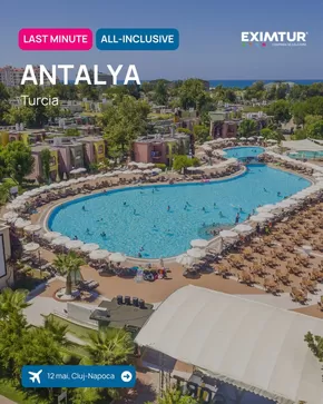 Catalog Eximtur Călan | Last Minute Antalya  | 2025-05-08T00:00:00.000Z - 2025-05-12T00:00:00.000Z