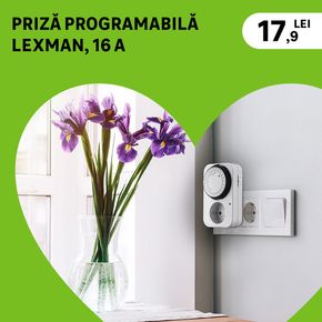 Catalog Leroy Merlin Brașov | Priză programabilă lexman, 16A | 2024-02-16 - 2024-02-29