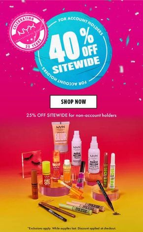 Catalog Nyx | 40% off sitewide! | 2024-04-18 - 2024-04-21