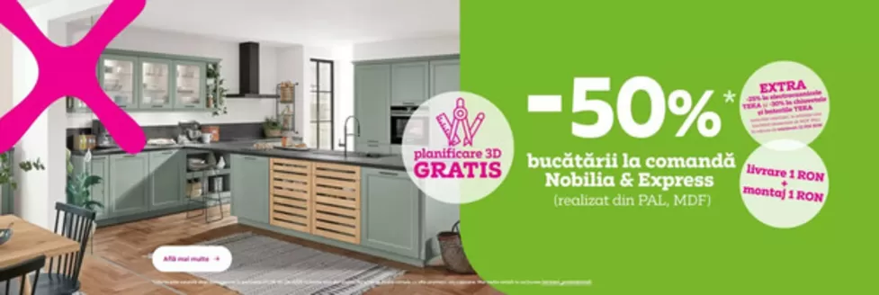 Catalog Mömax Bragadiru | -50% Bucătării la comandă, Nobilia & Express | 2026-04-01T00:00:00.000Z - 2026-04-30T00:00:00.000Z