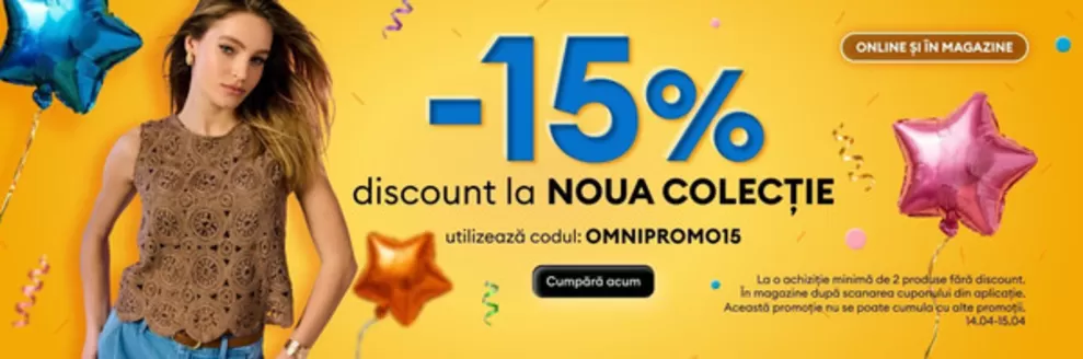 Catalog Sinsay | -15% discount la NOUA COLECTIE | 2026-04-14T00:00:00.000Z - 2026-04-15T00:00:00.000Z