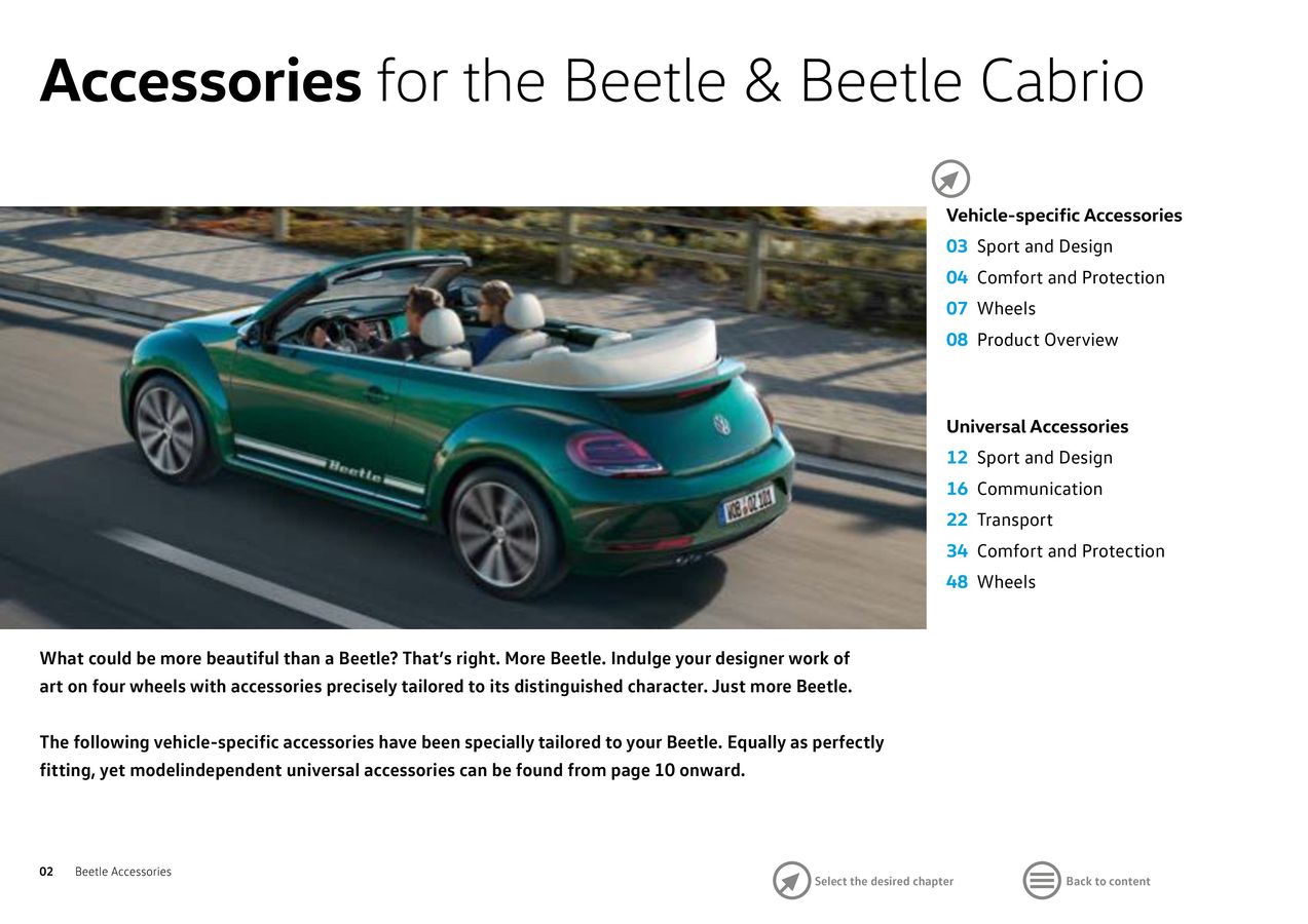 Accessories for the Beetle & Beetle Cabrio